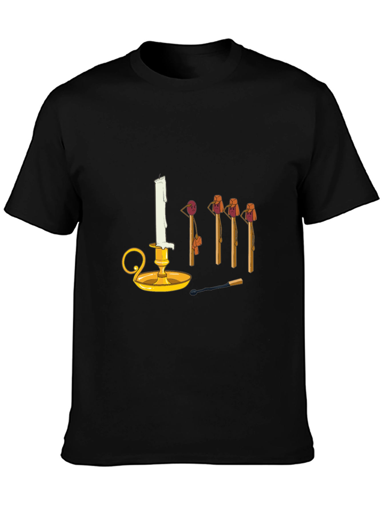 Humorous Candle & Matchsticks Graphic Tee