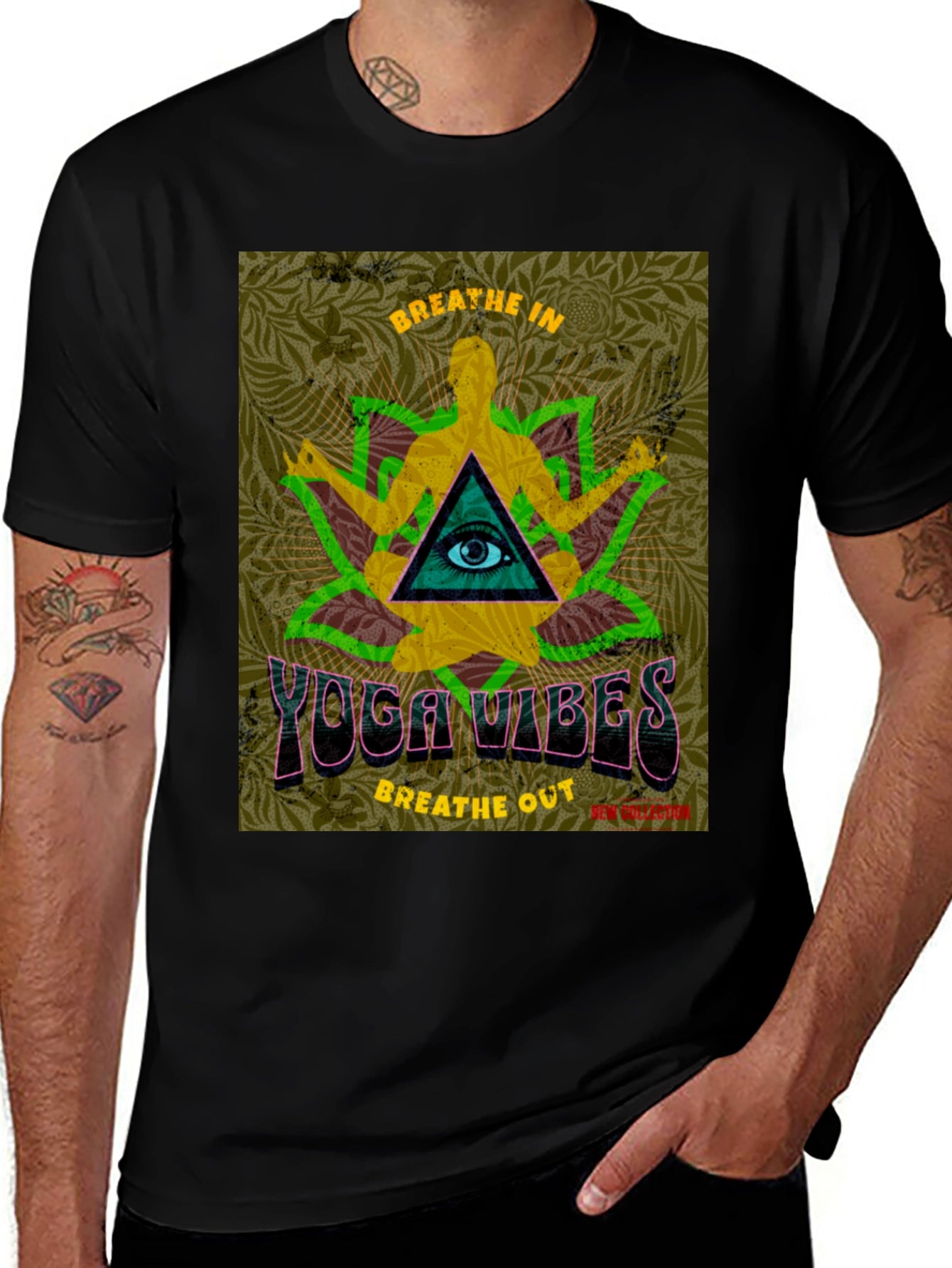 Yoga Vibes Graphic T-Shirt - Breathe In Breathe Out