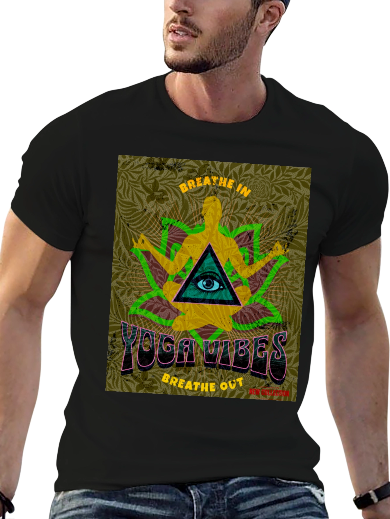 Yoga Vibes Graphic T-Shirt - Breathe In Breathe Out