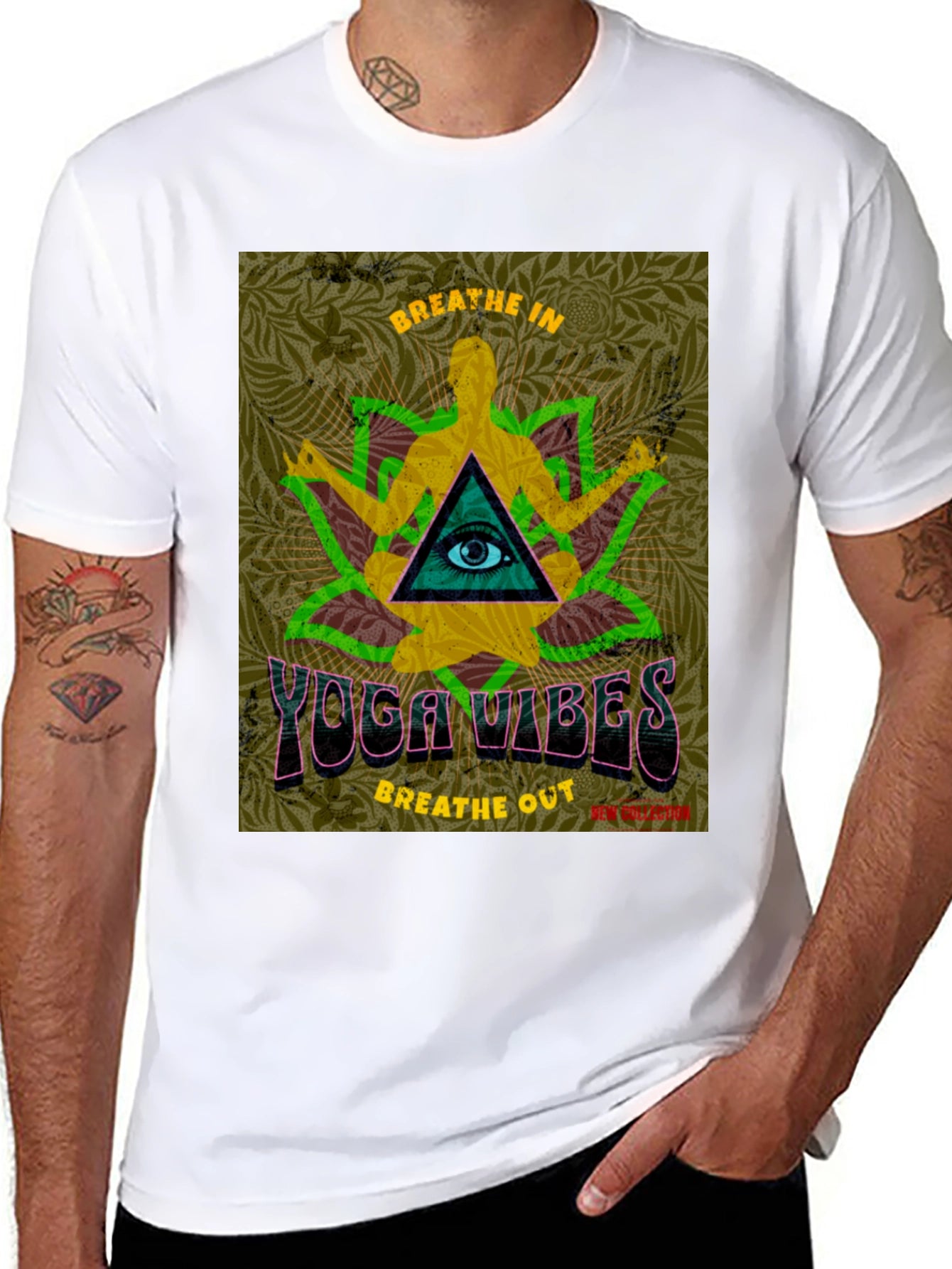 Yoga Vibes Graphic T-Shirt - Breathe In Breathe Out