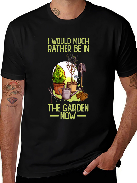 Gardeners Wish T-Shirt - Id Rather Be In The Garden Now