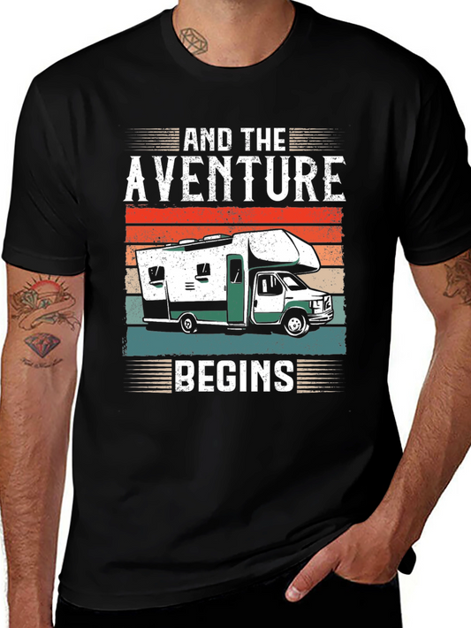 Adventure Begins RV Graphic T-Shirt