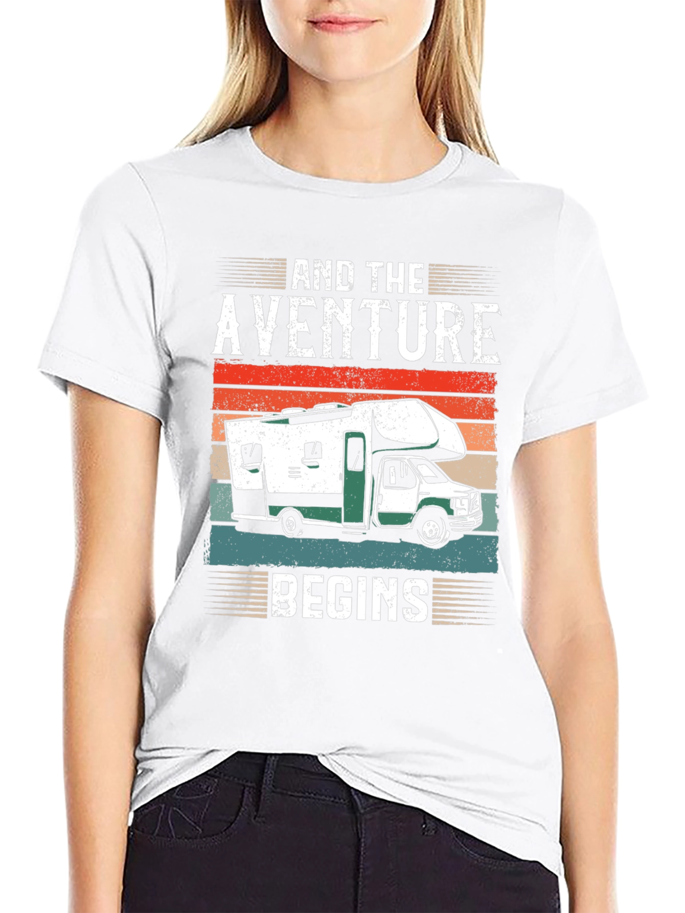 Adventure Begins RV Graphic T-Shirt