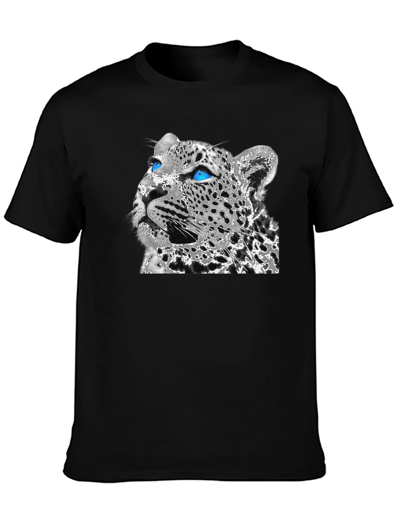 Leopard Graphic Print Black T-Shirt