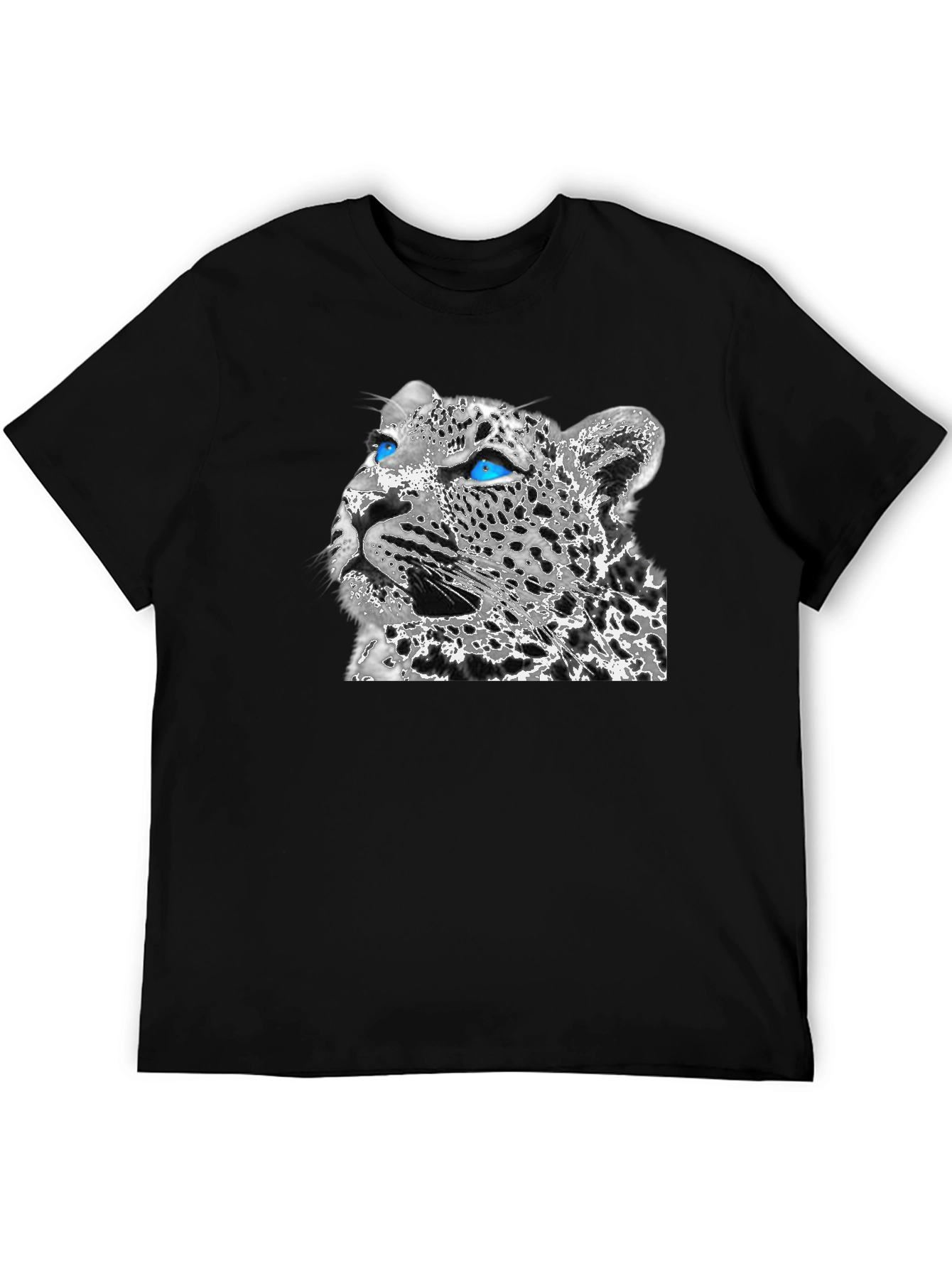 Leopard Graphic Print Black T-Shirt