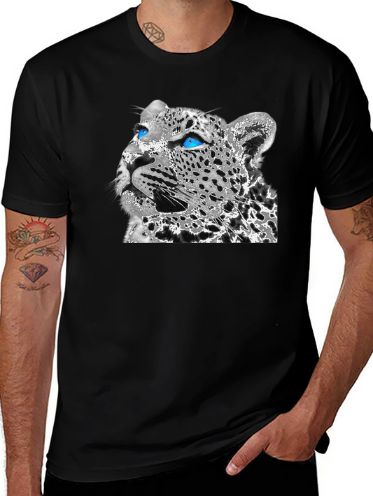 Leopard Graphic Print Black T-Shirt