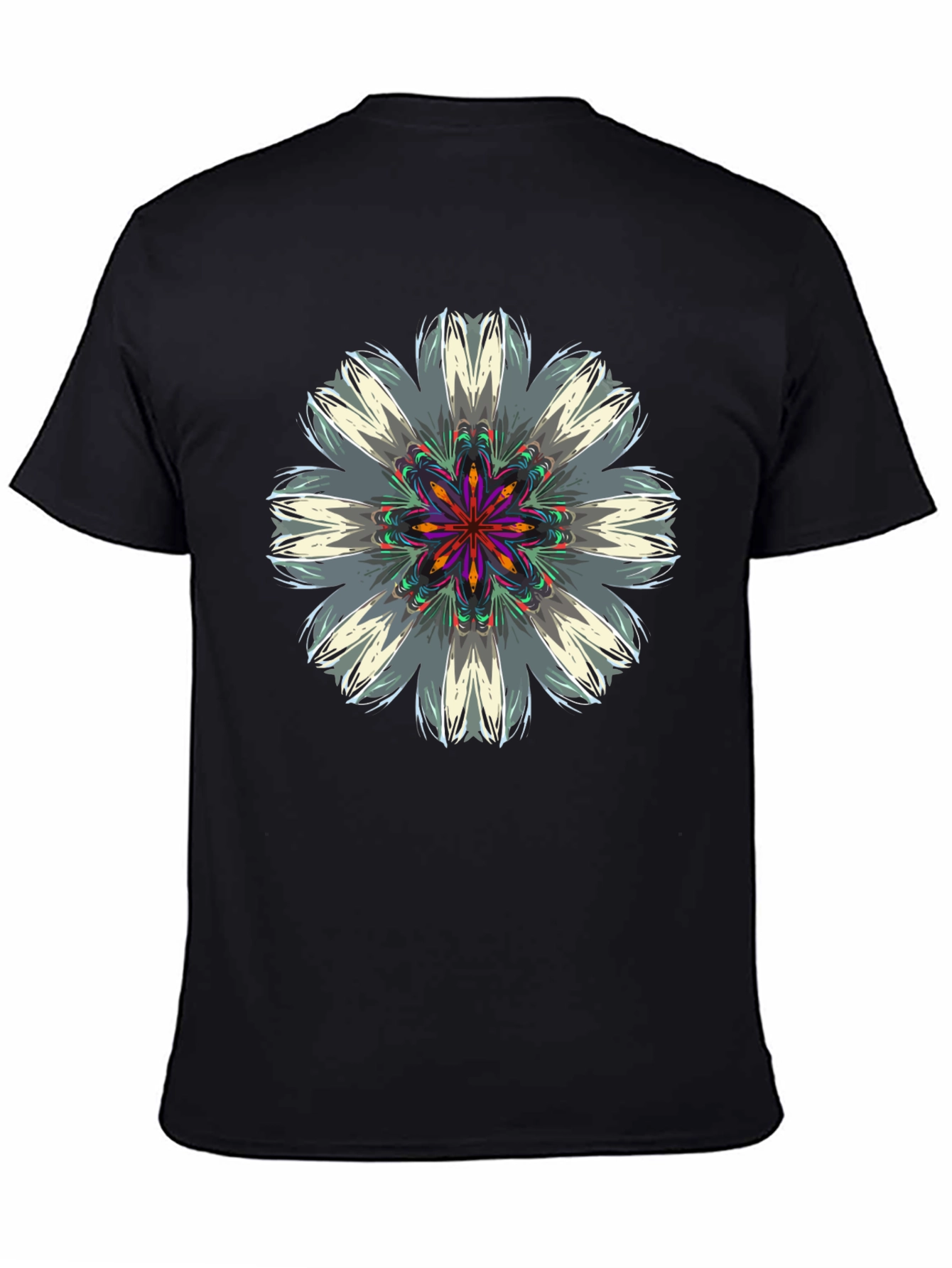 Abstract Floral Graphic Black T-Shirt