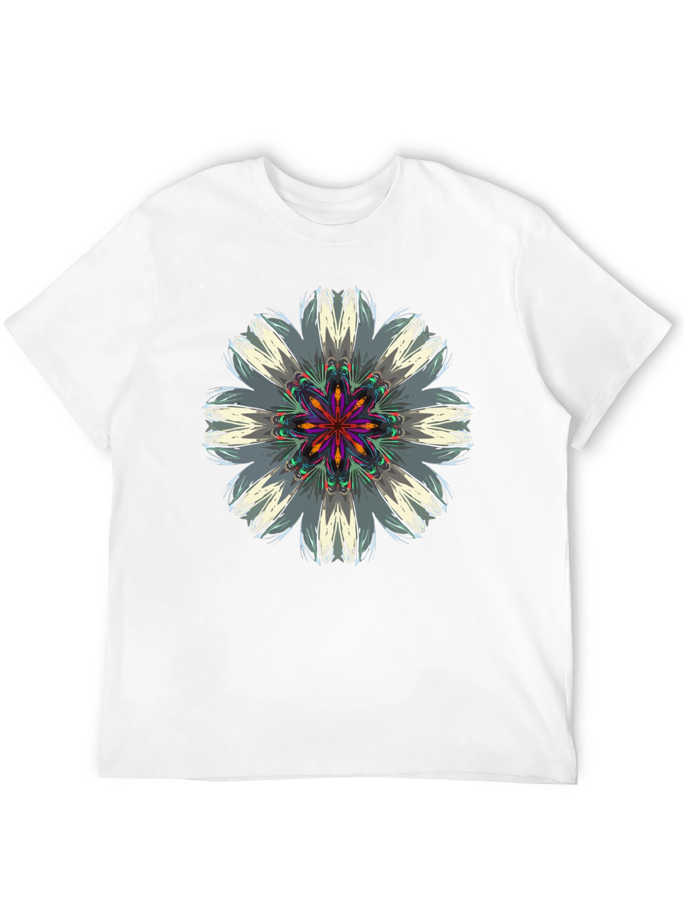 Abstract Floral Graphic Black T-Shirt