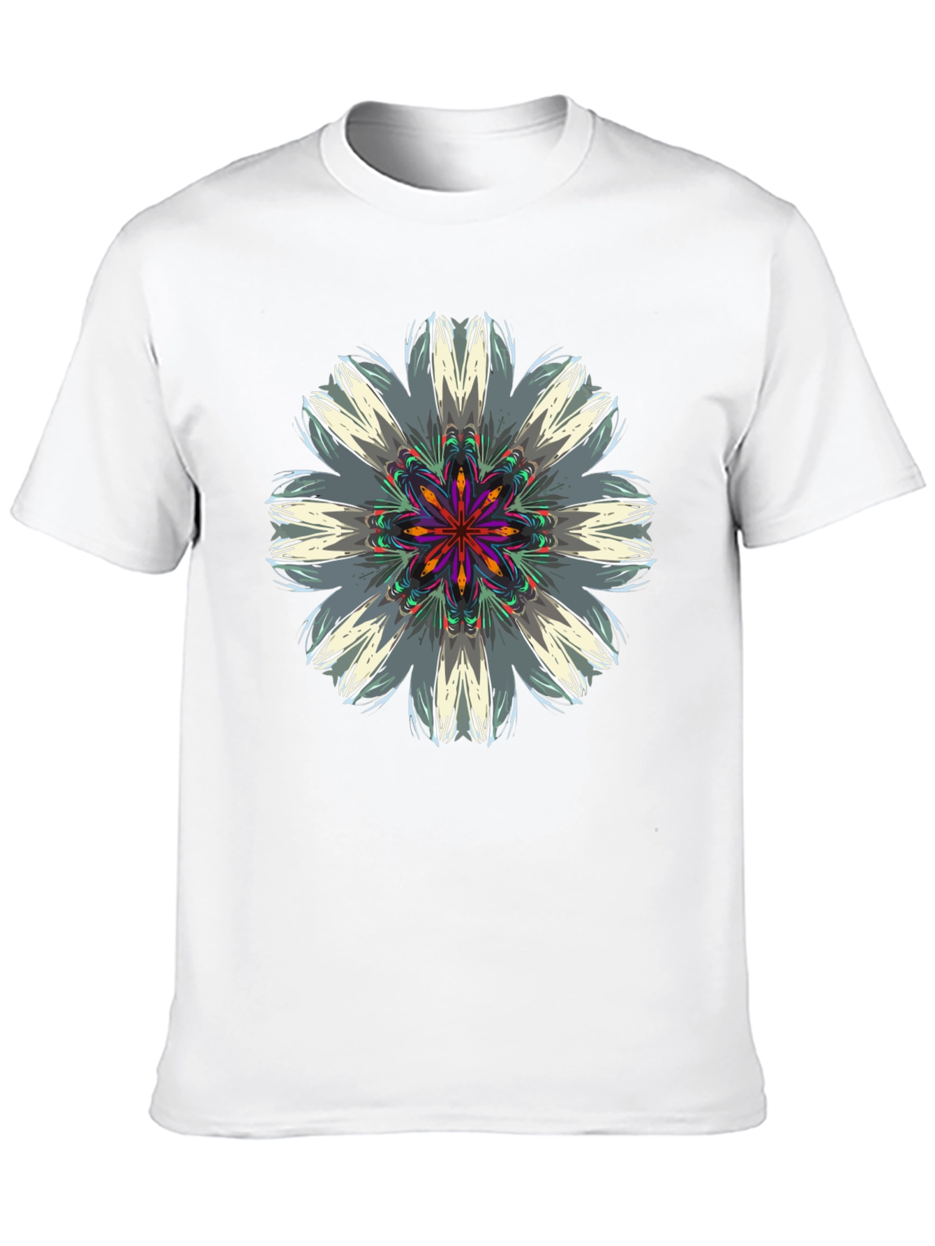 Abstract Floral Graphic Black T-Shirt