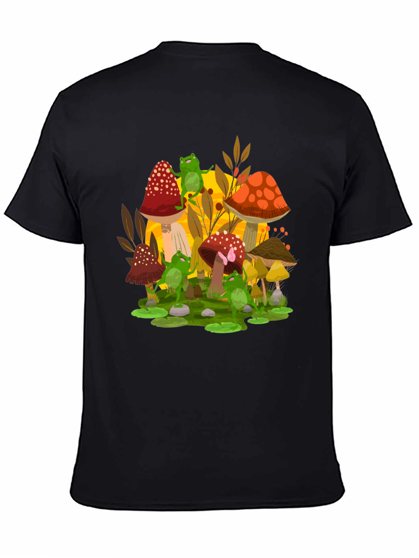 Frogs & Mushroom Graphic T-Shirt