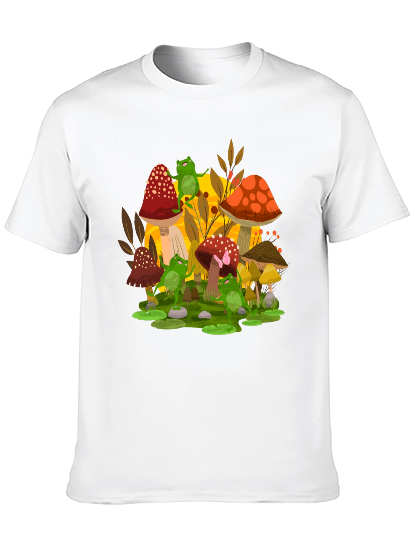 Frogs & Mushroom Graphic T-Shirt