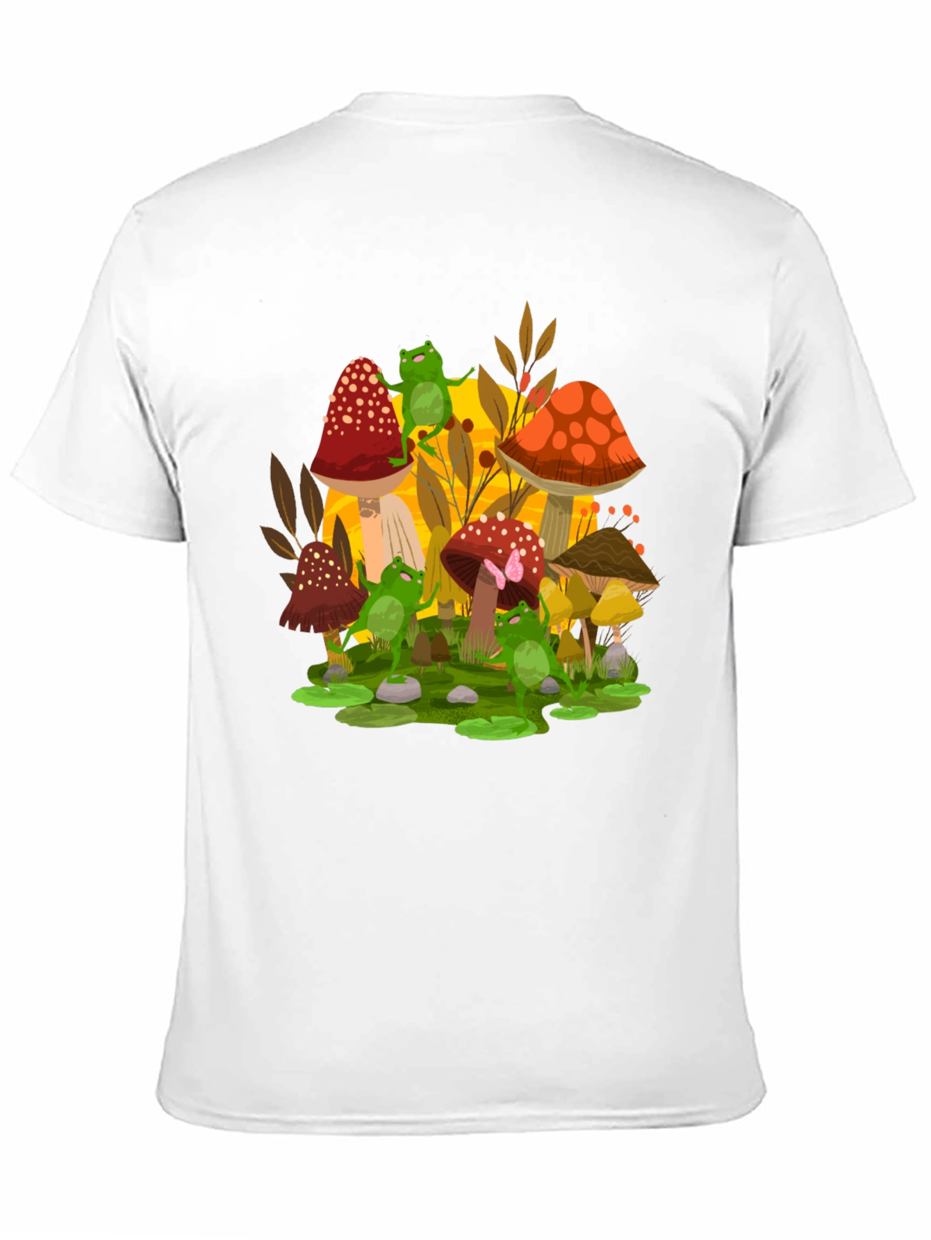 Frogs & Mushroom Graphic T-Shirt