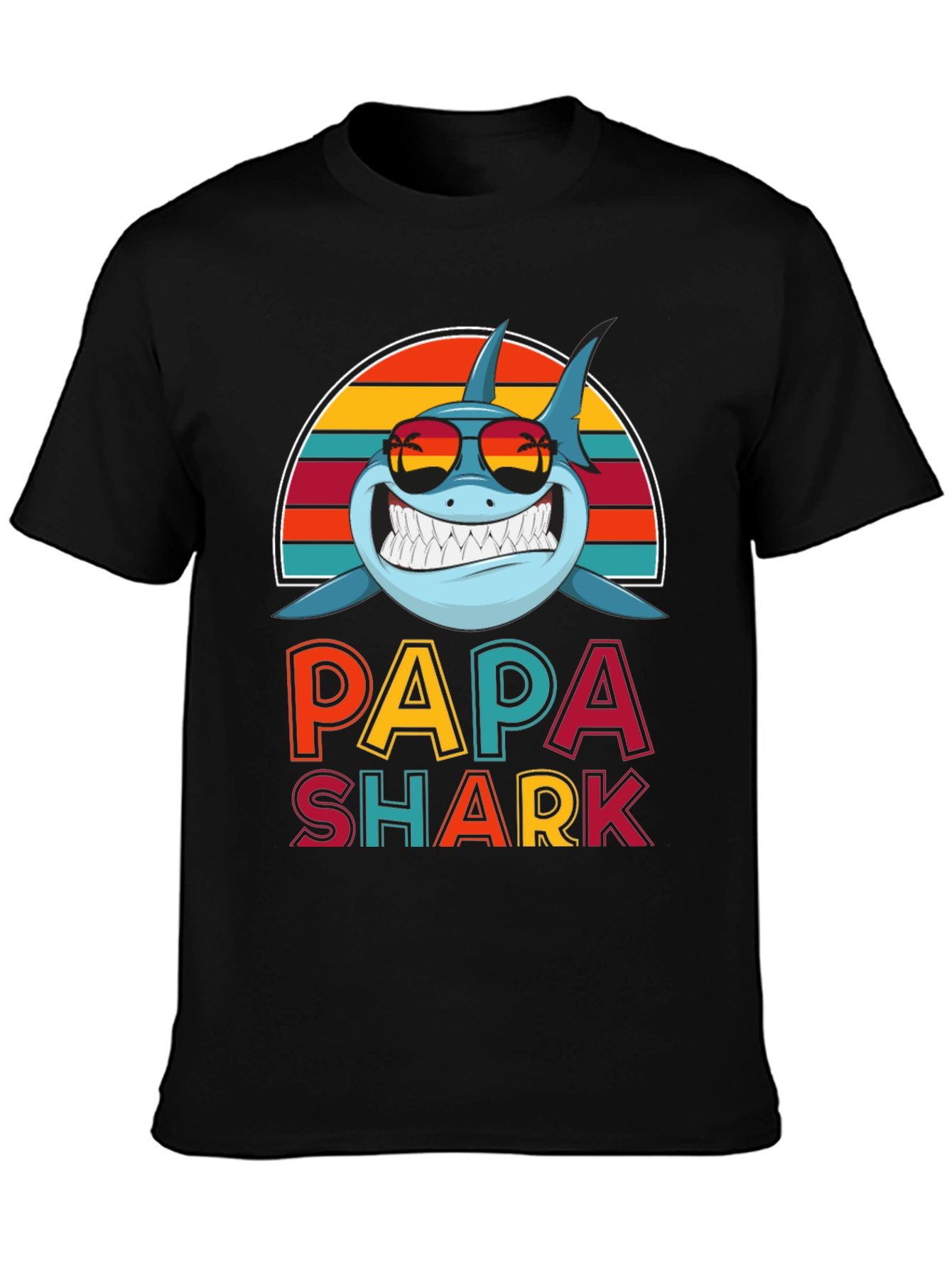 Papa Shark Graphic Tee - Fun Dad T-Shirt