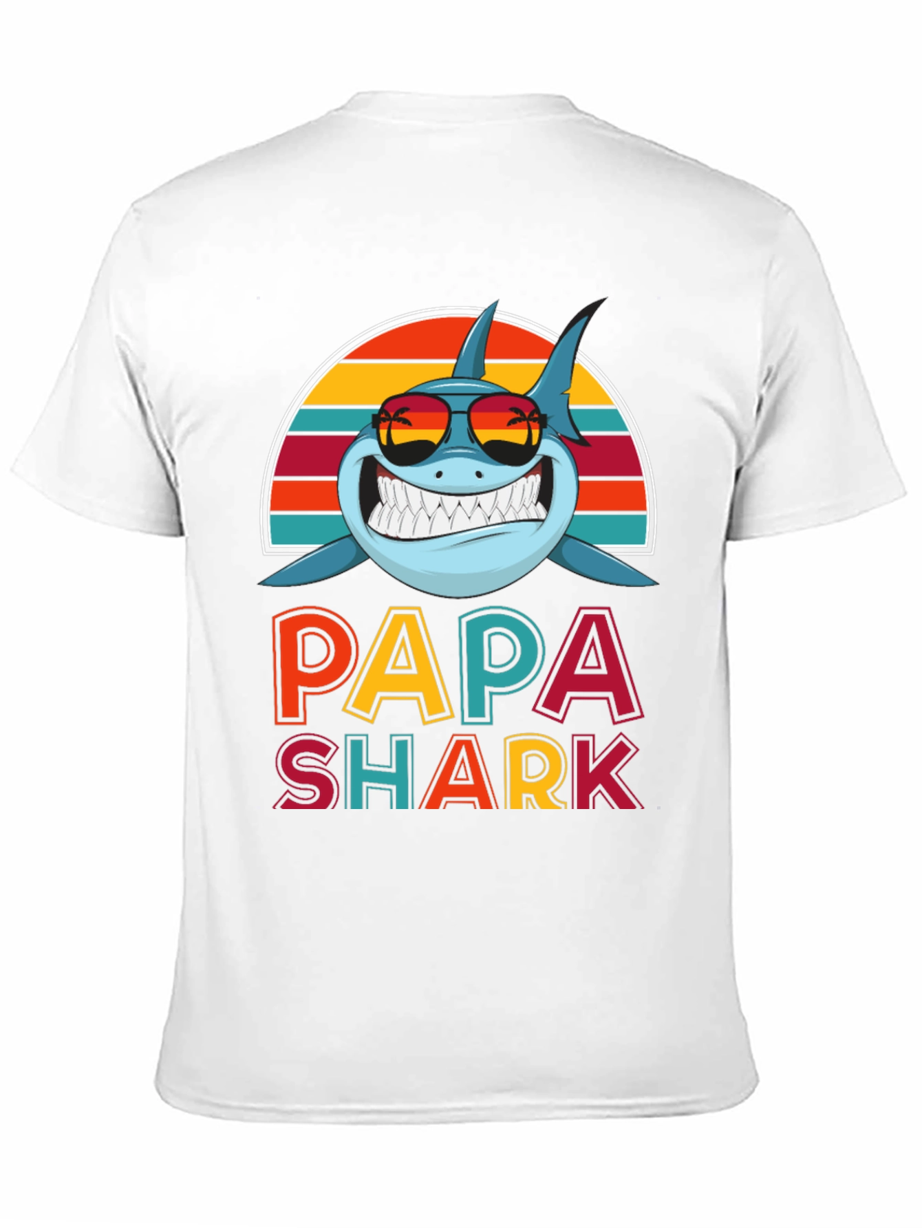 Papa Shark Graphic Tee - Fun Dad T-Shirt