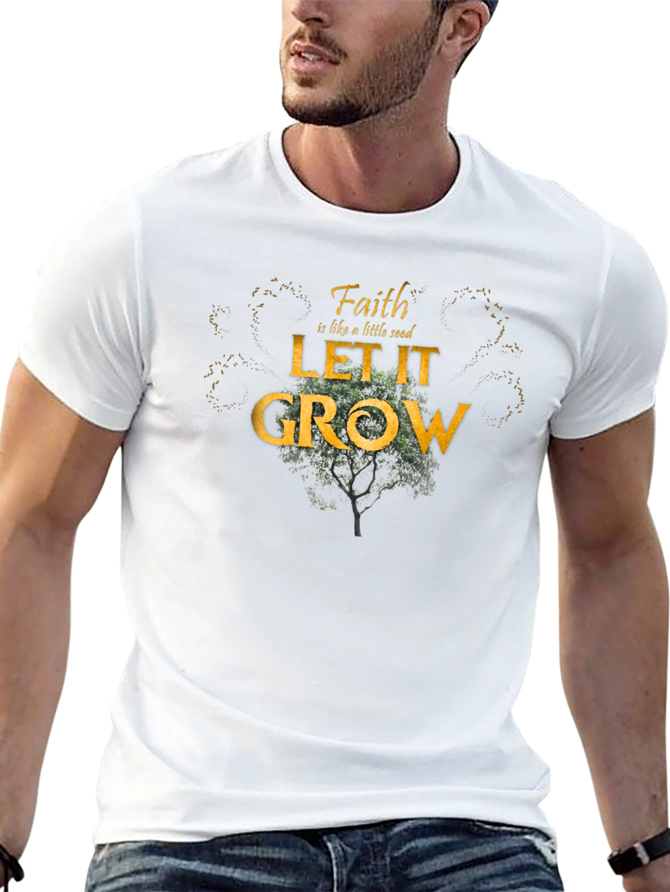 Faith Like A Seed Let It Grow Black T-Shirt