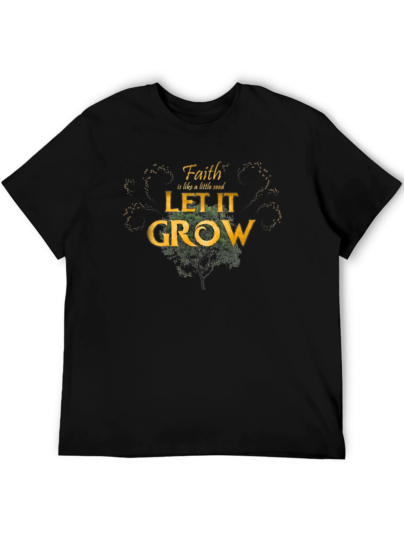 Faith Like A Seed Let It Grow Black T-Shirt