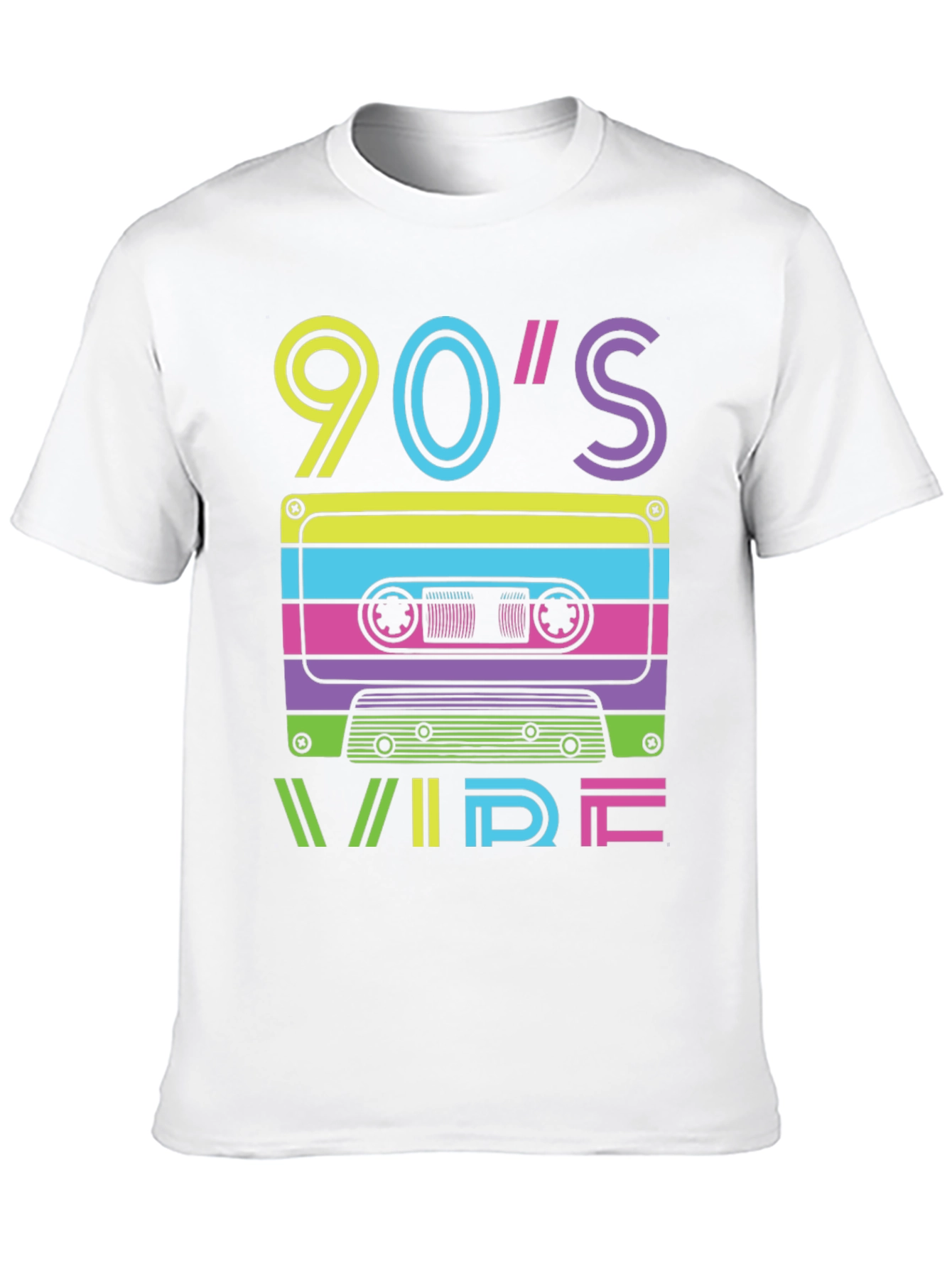 Retro 90s Vibe Cassette Tape Graphic Tee - Black