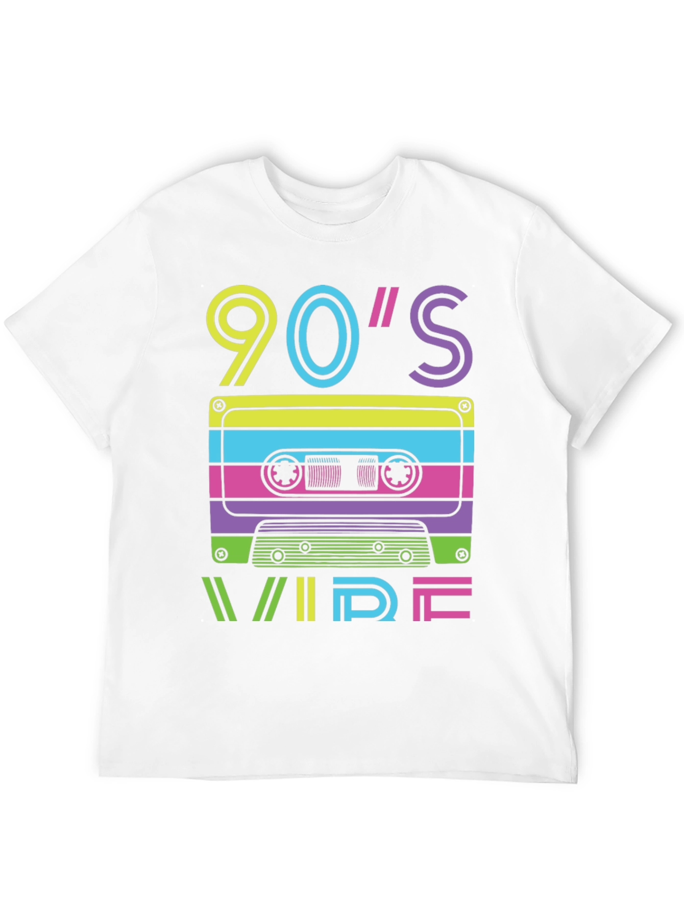 Retro 90s Vibe Cassette Tape Graphic Tee - Black