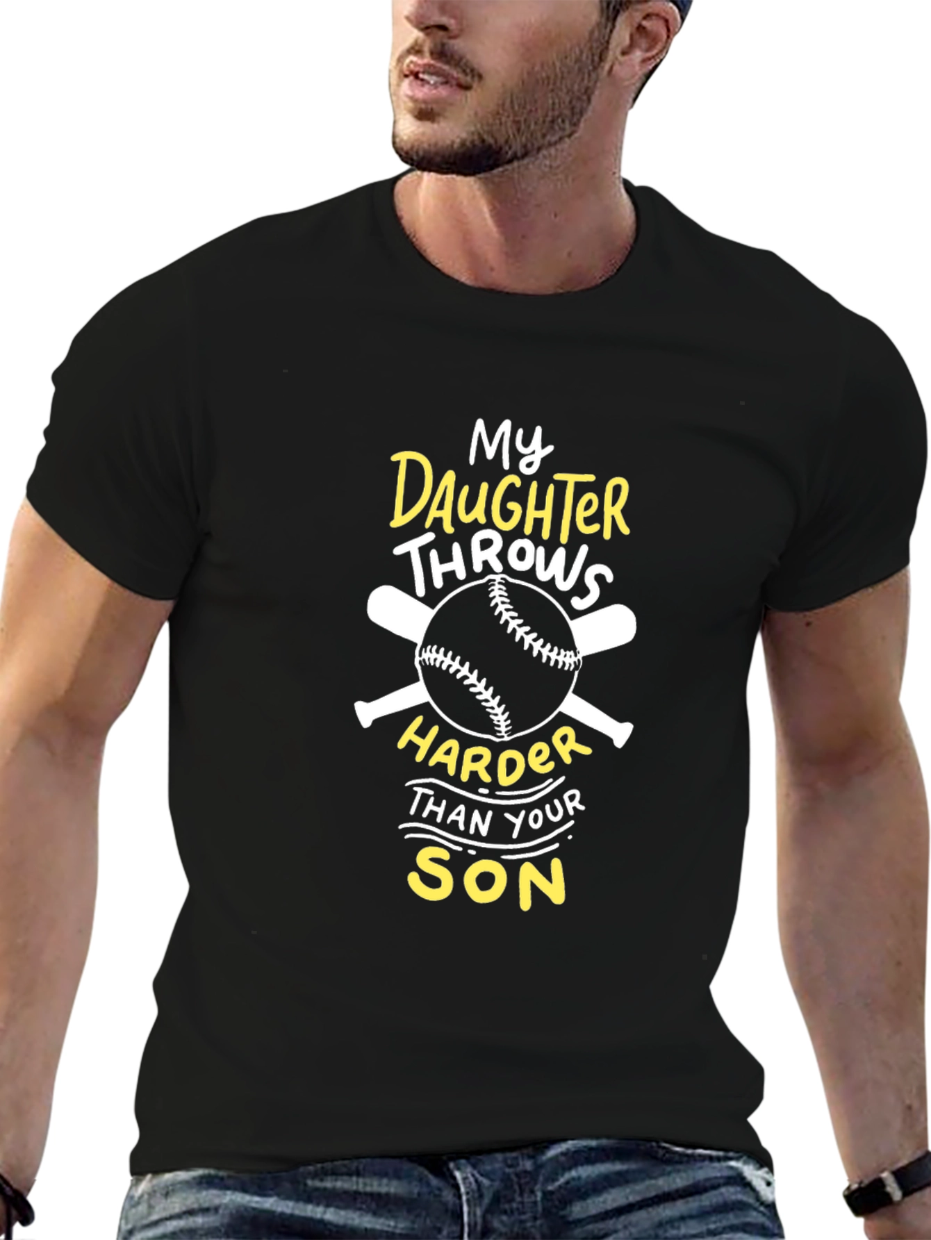 Funny Baseball T-Shirt: My Daughter Throws Harder