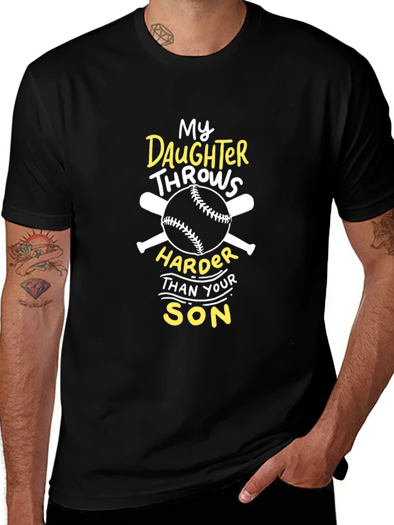 Funny Baseball T-Shirt: My Daughter Throws Harder