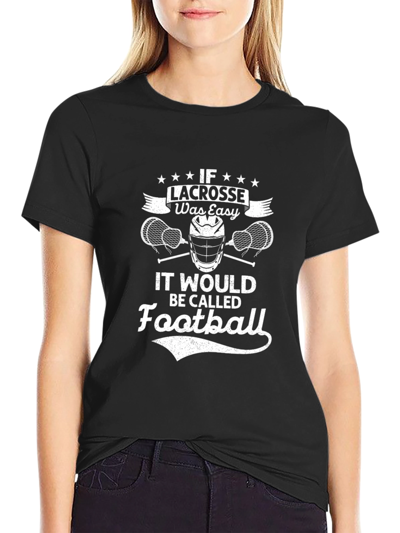 Lacrosse vs Football Graphic T-Shirt
