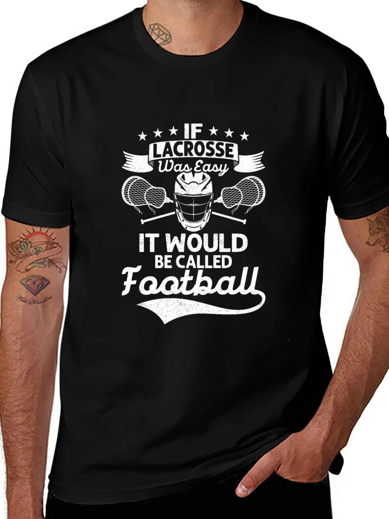 Lacrosse vs Football Graphic T-Shirt