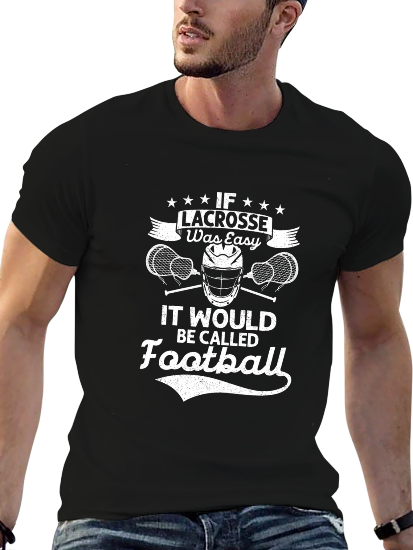 Lacrosse vs Football Graphic T-Shirt