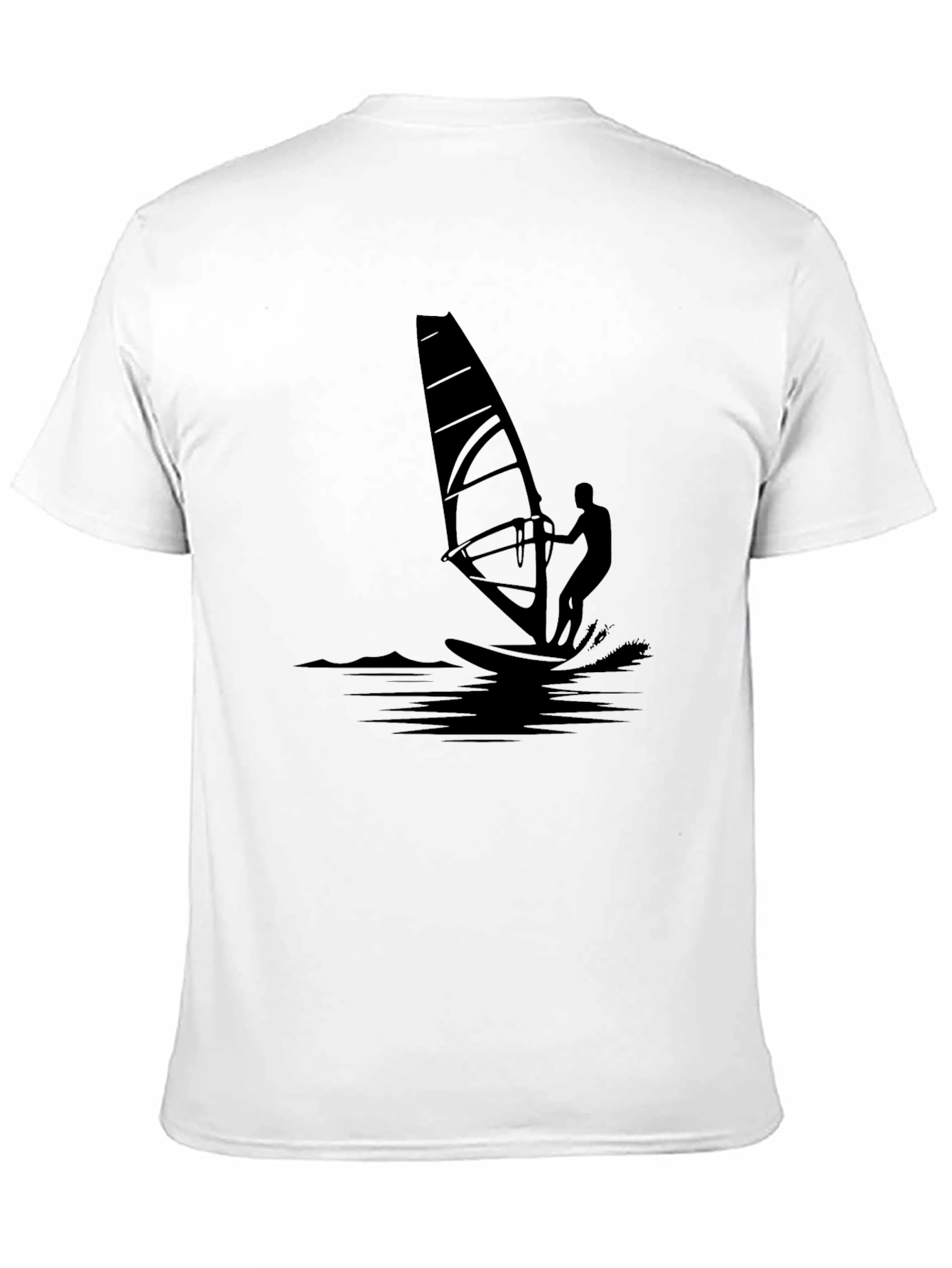 Windsurfer Graphic Tee - Black Cotton T-Shirt
