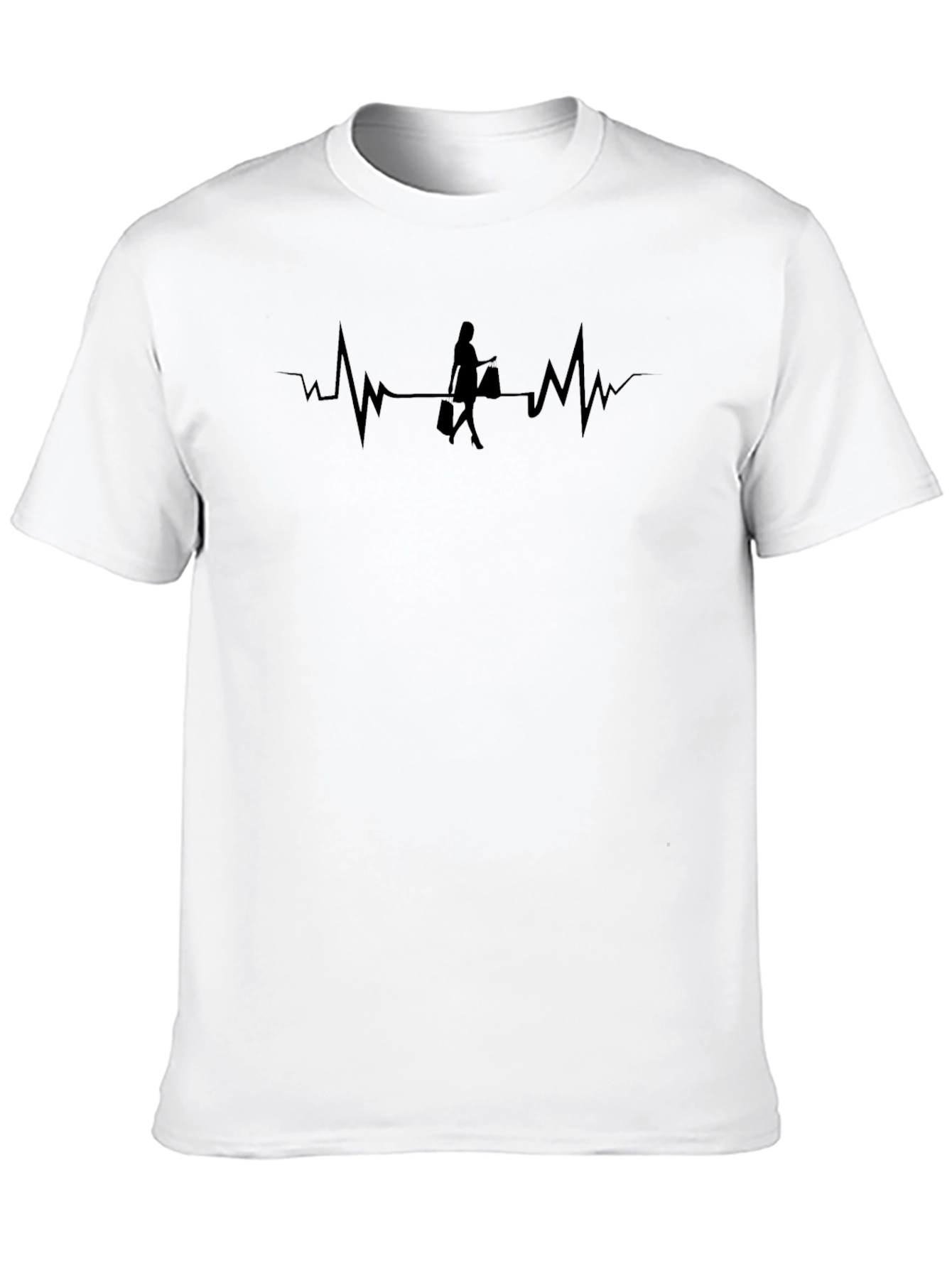 Shopping Heartbeat Tee -  Black T-Shirt