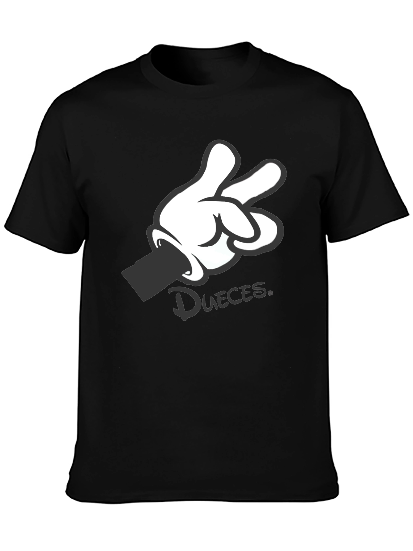 Black Graphic Tee - Mickey Mouse Hand Deuces
