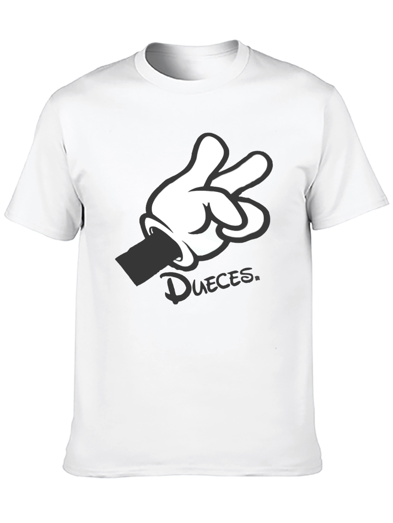 Black Graphic Tee - Mickey Mouse Hand Deuces