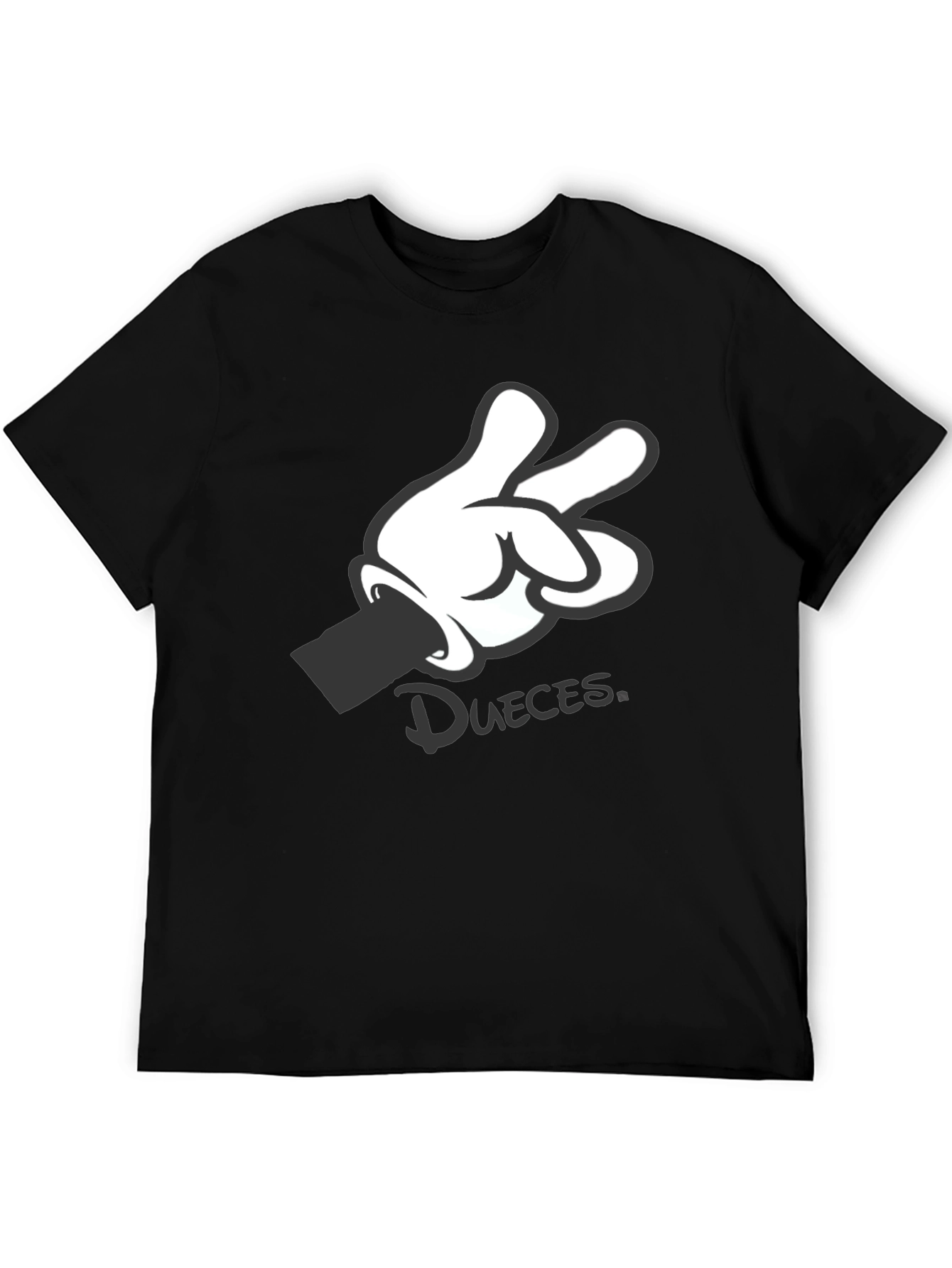 Black Graphic Tee - Mickey Mouse Hand Deuces