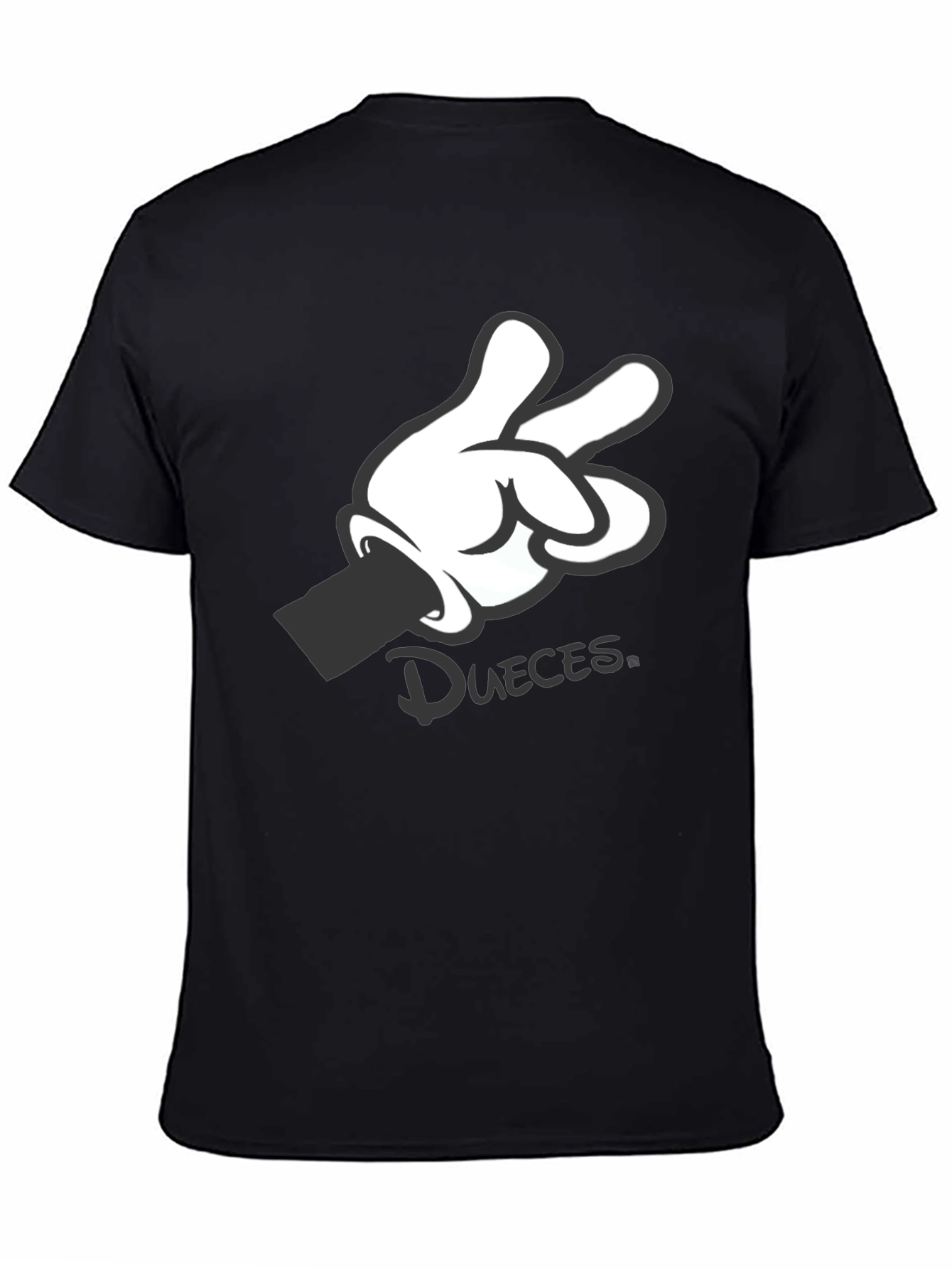 Black Graphic Tee - Mickey Mouse Hand Deuces