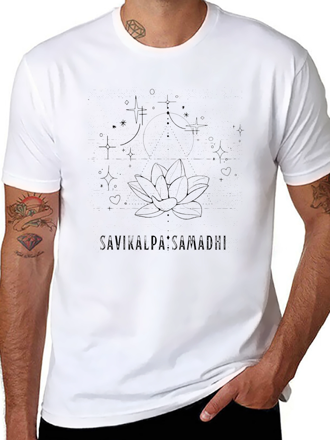 Savikalpa Samadhi Lotus Graphic Black Tee