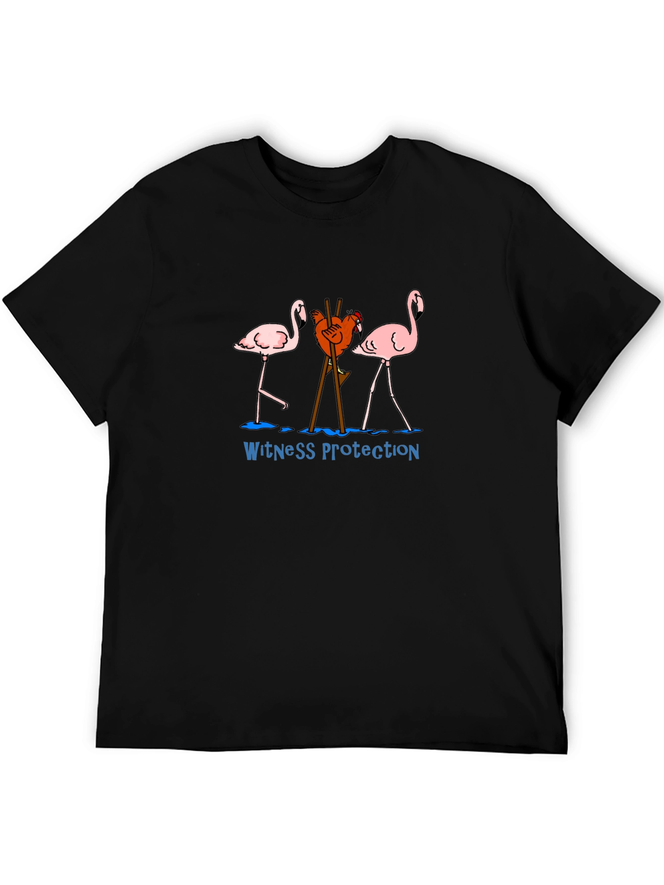Witness Protection Chicken Flamingo Graphic Tee