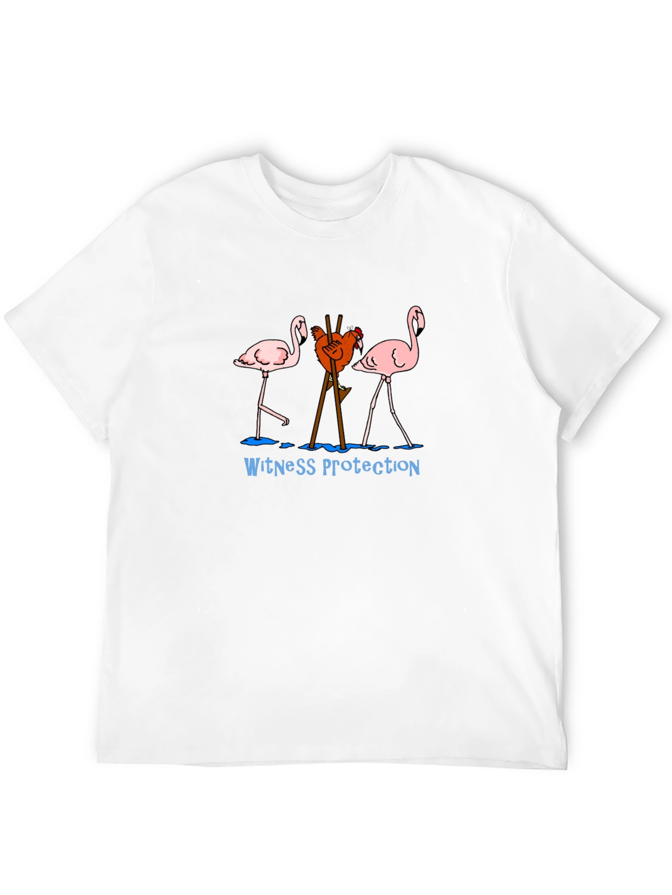 Witness Protection Chicken Flamingo Graphic Tee