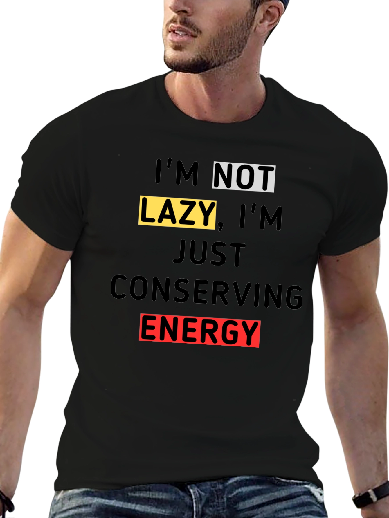 Conserving Energy T-Shirt: Funny Sarcastic Lazy Tee