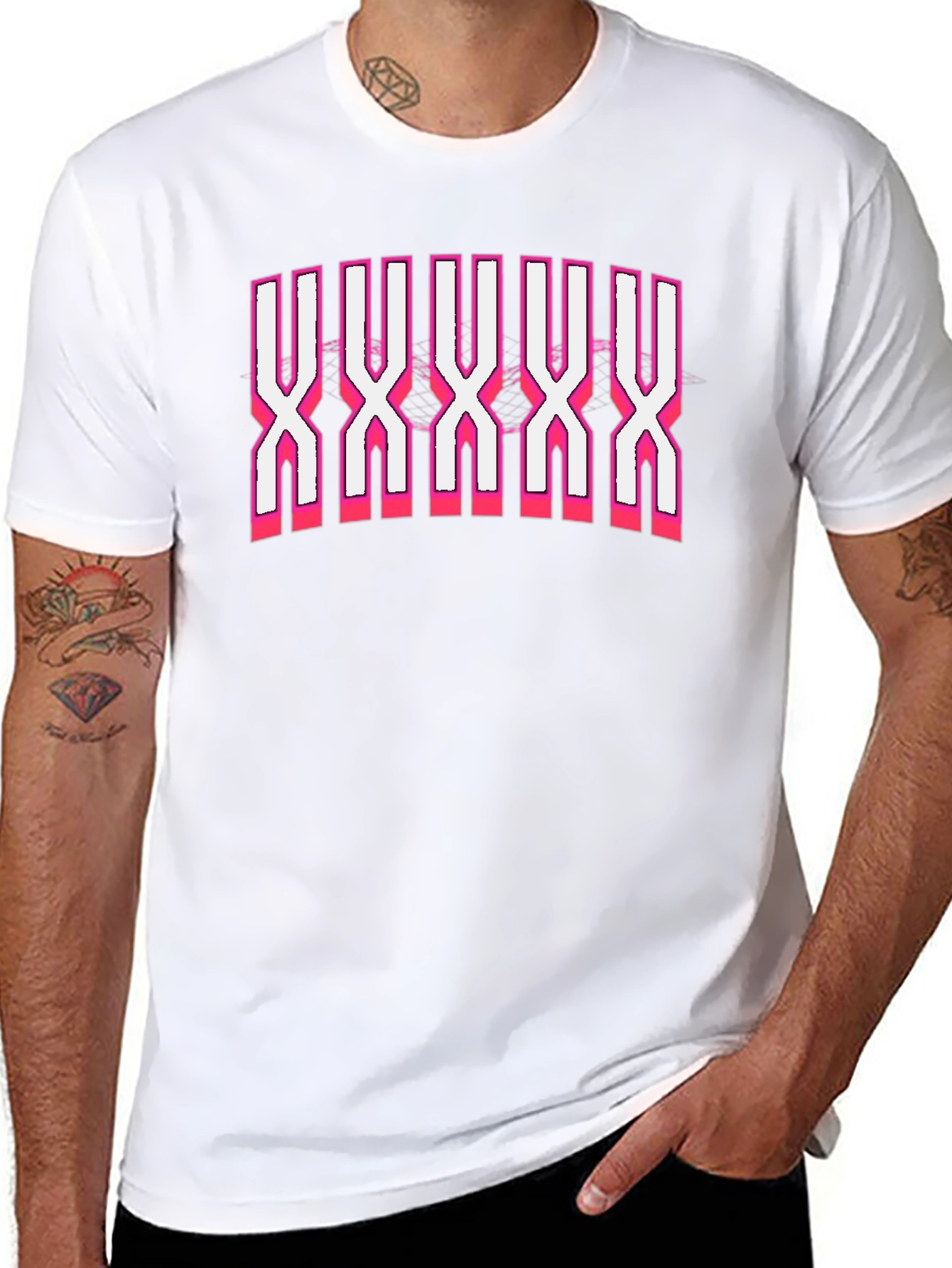 Black T-Shirt with Bold XXX Design
