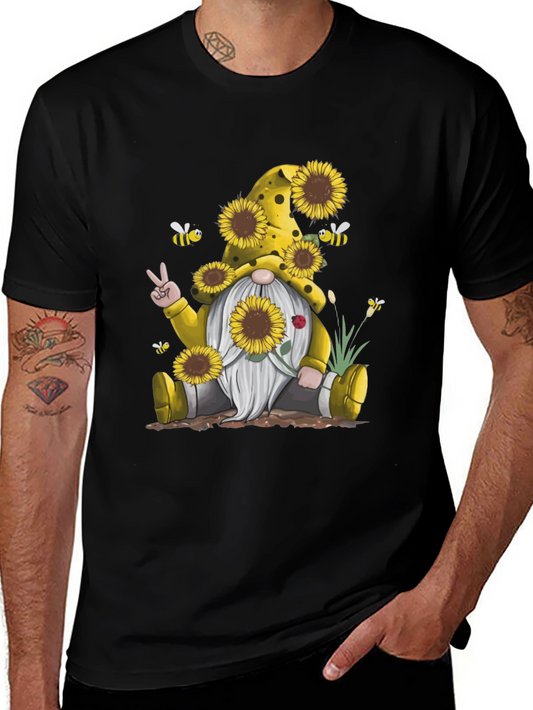 Sunflower Gnome Graphic Tee - Peace Love & Sunflowers!