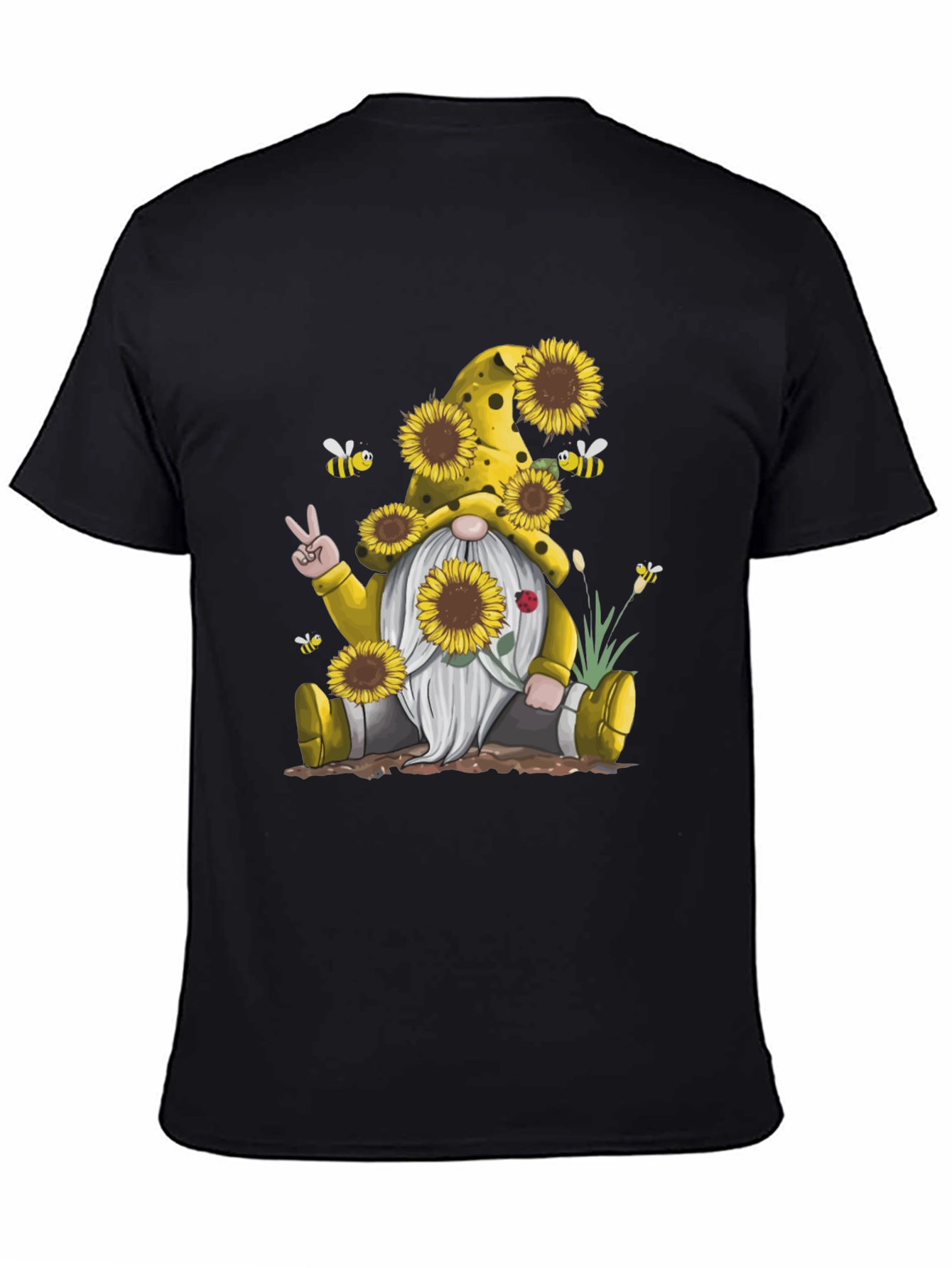 Sunflower Gnome Graphic Tee - Peace Love & Sunflowers!