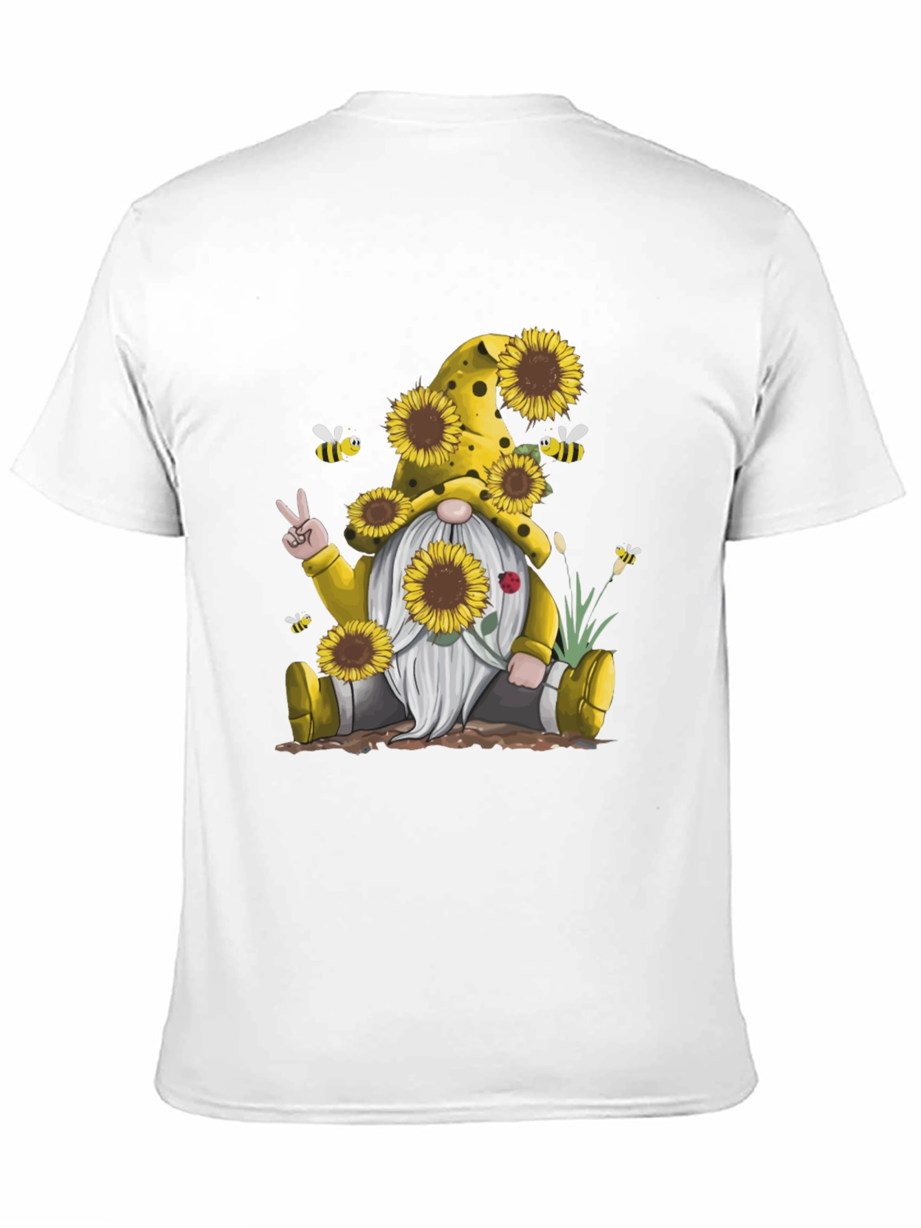 Sunflower Gnome Graphic Tee - Peace Love & Sunflowers!