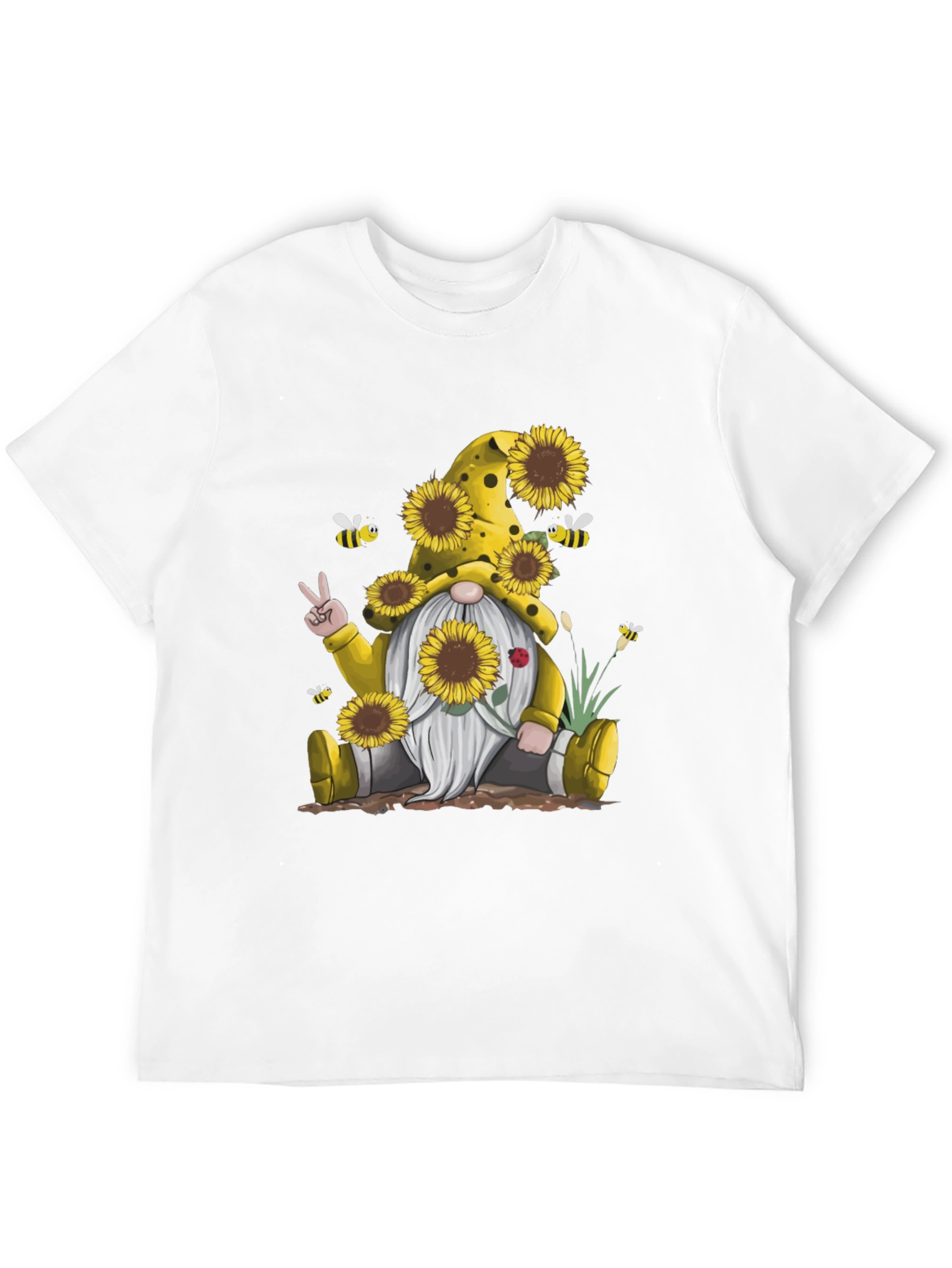 Sunflower Gnome Graphic Tee - Peace Love & Sunflowers!