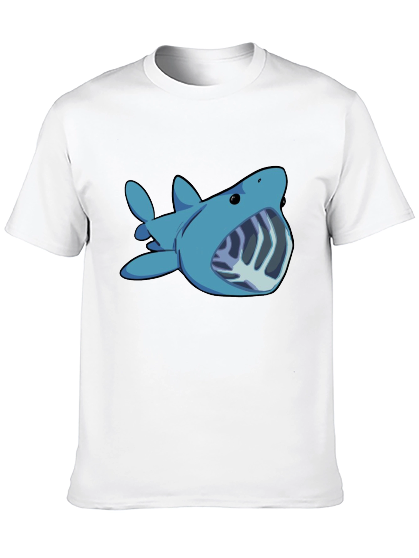 Cartoon Shark Graphic Tee - Black Unisex T-Shirt