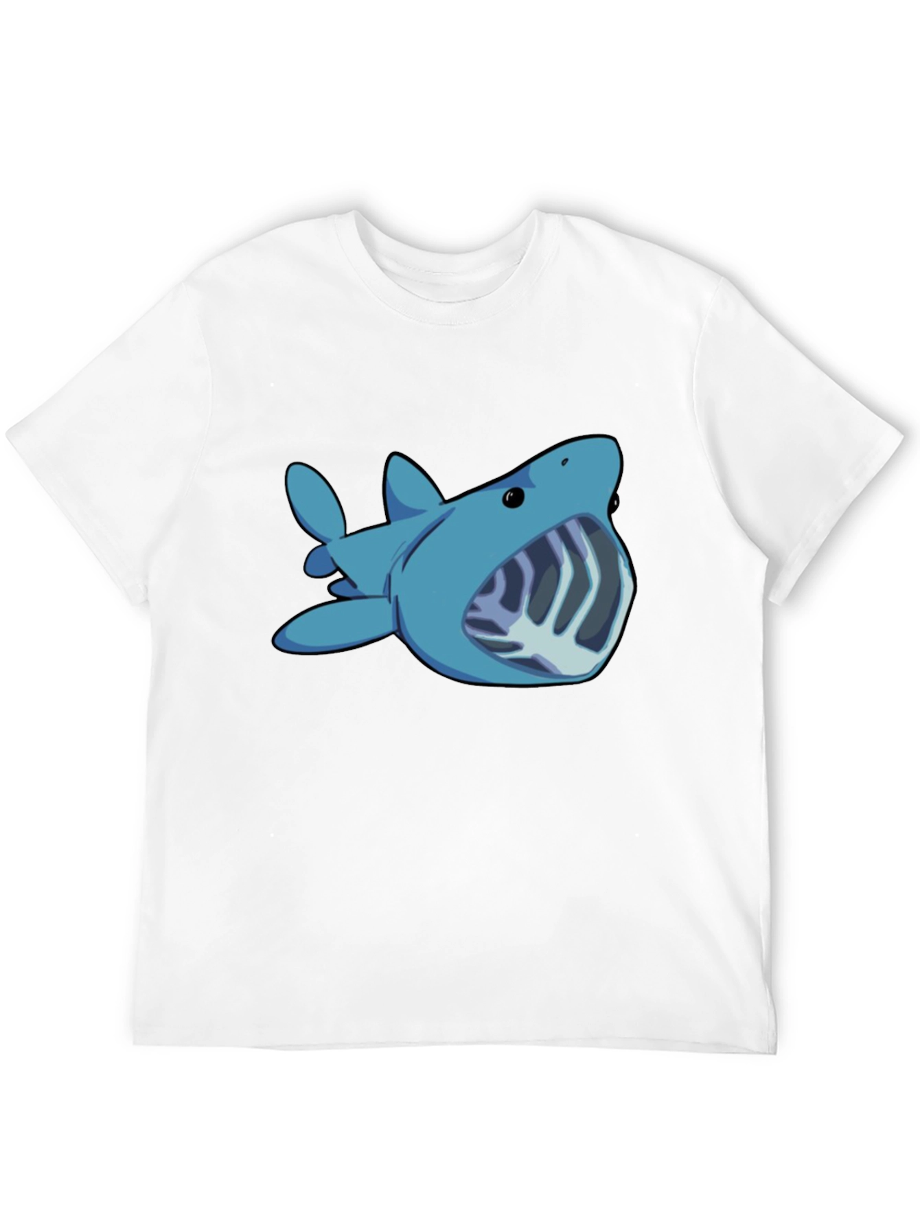 Cartoon Shark Graphic Tee - Black Unisex T-Shirt