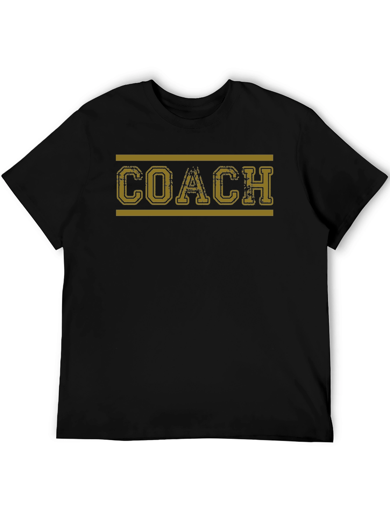 Distressed Coach Graphic T-Shirt - Black
