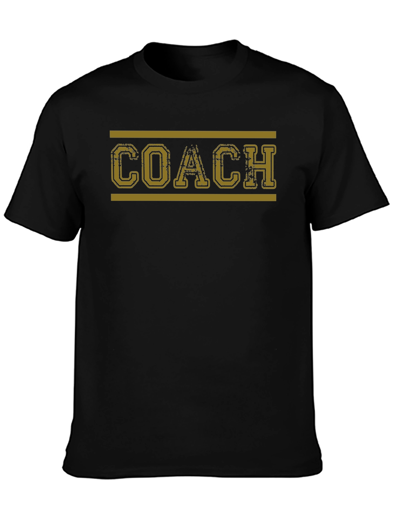 Distressed Coach Graphic T-Shirt - Black