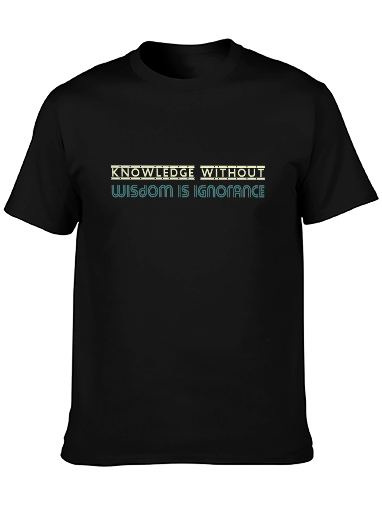 Knowledge Wisdom Graphic Tee - Mens Black T-Shirt
