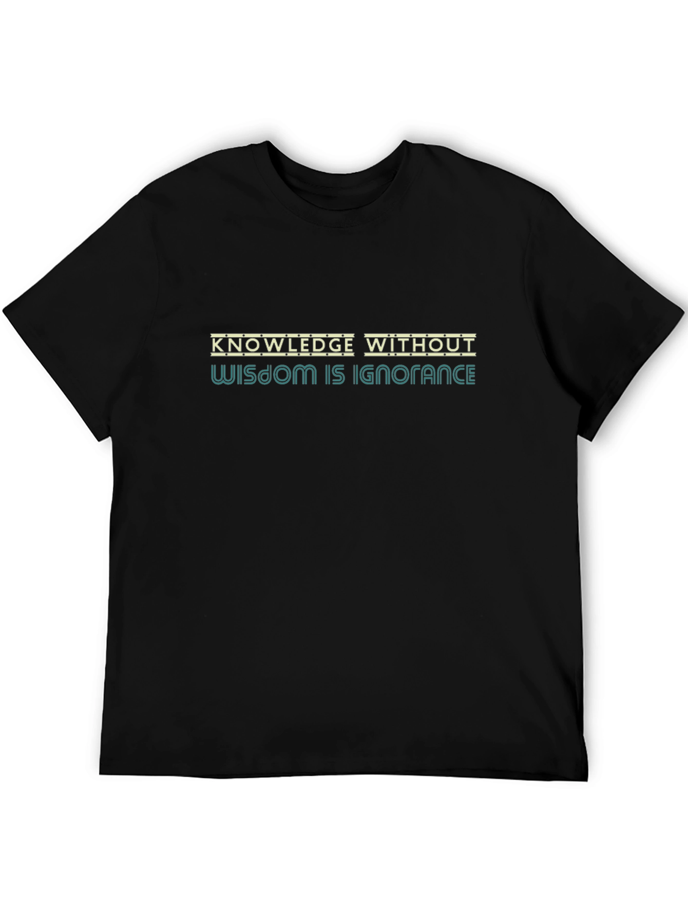 Knowledge Wisdom Graphic Tee - Mens Black T-Shirt