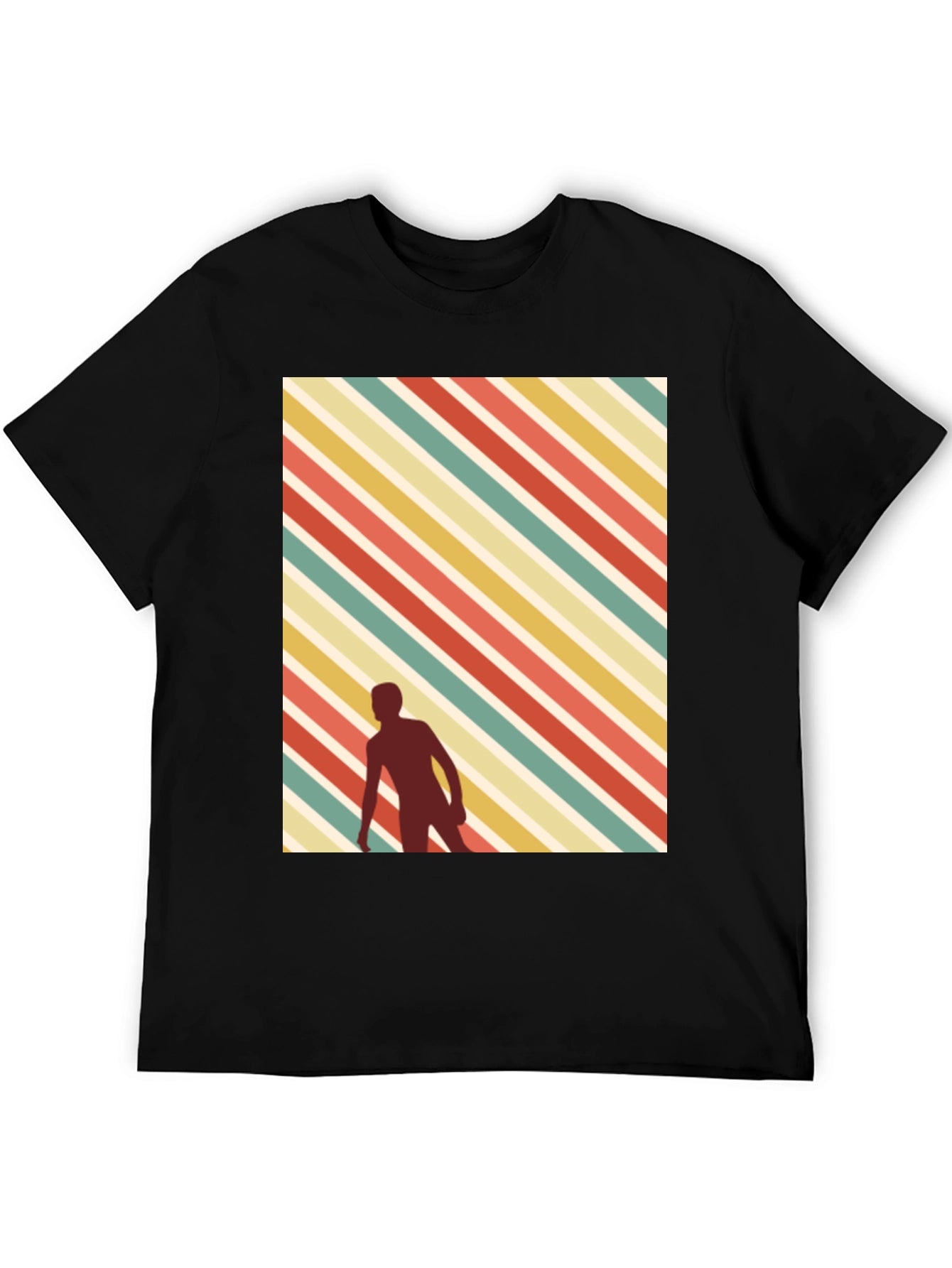 Retro Striped Skater Tee - Black