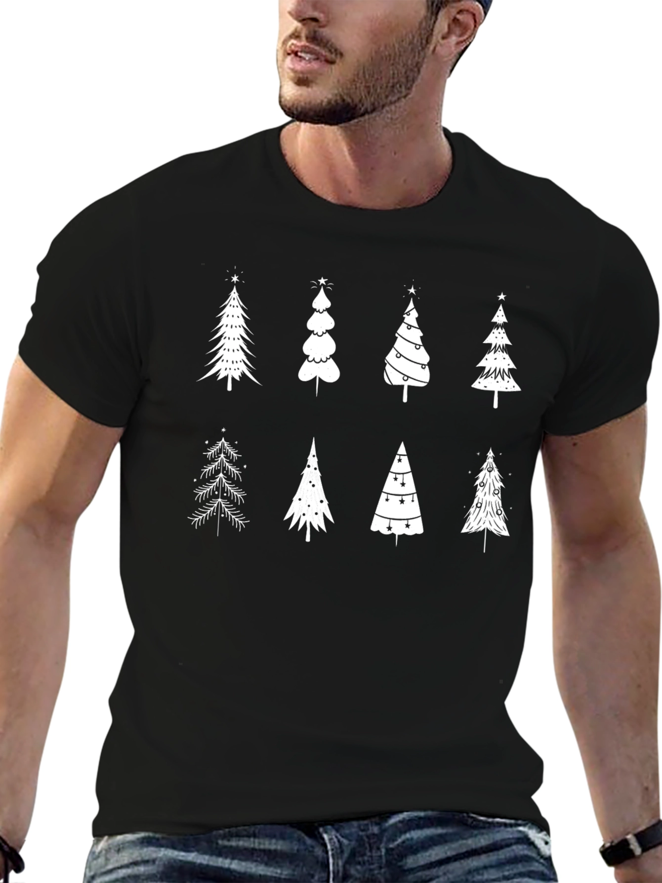 Christmas Trees Graphic Print T-Shirt